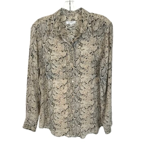 Womens Size Large Equipment Femme Slim Signature Silk Shirt in Snakeskin Print - Picture 4 of 7